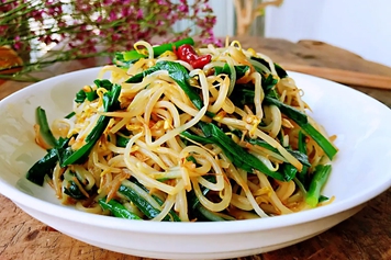 韭菜炒豆芽