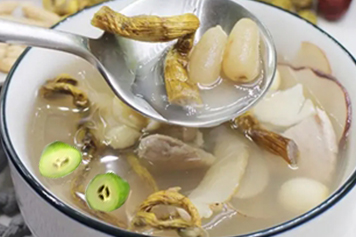 青橄榄麦冬石斛肉汤