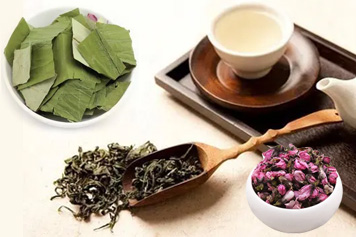 桃花荷叶苦丁茶