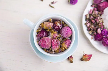 桃花玫瑰花茶