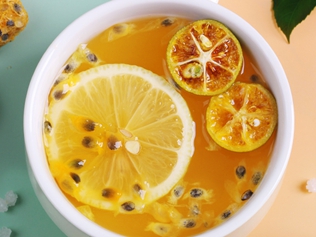 柠檬百香果蜂蜜茶